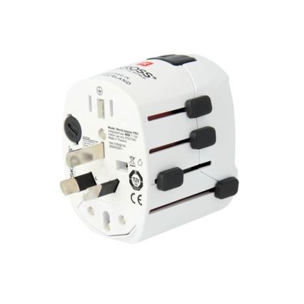 Univerzální cestovní adaptér pro celý svět 230V + USB port