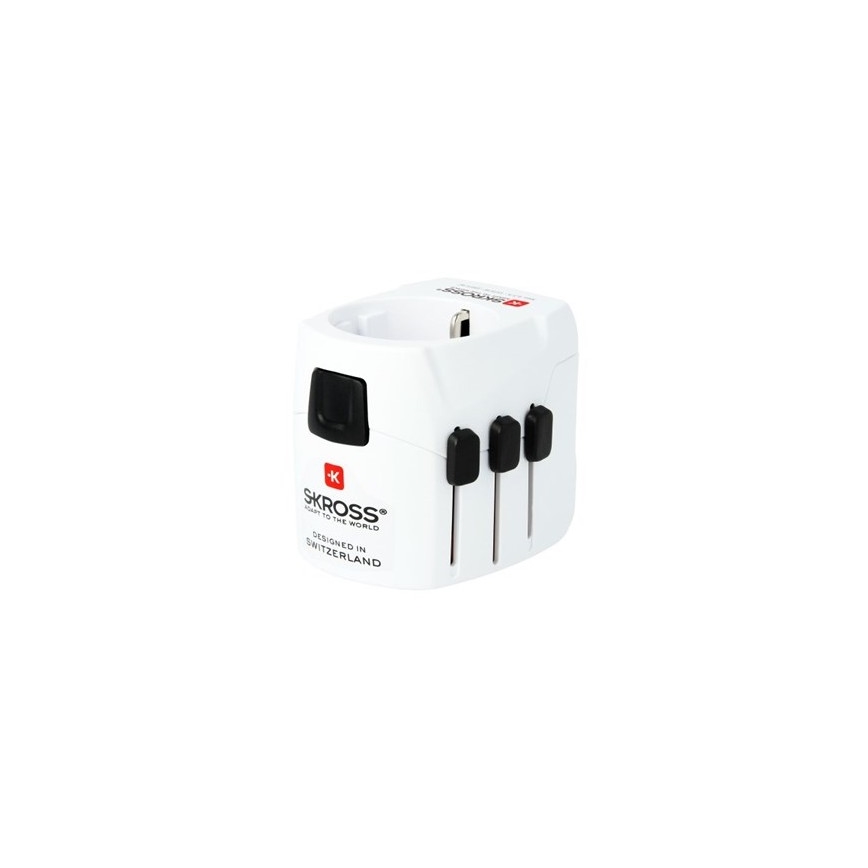Cestovní adaptér pro UK, USA, Austrálii a Čínu 230V + 2x USB port