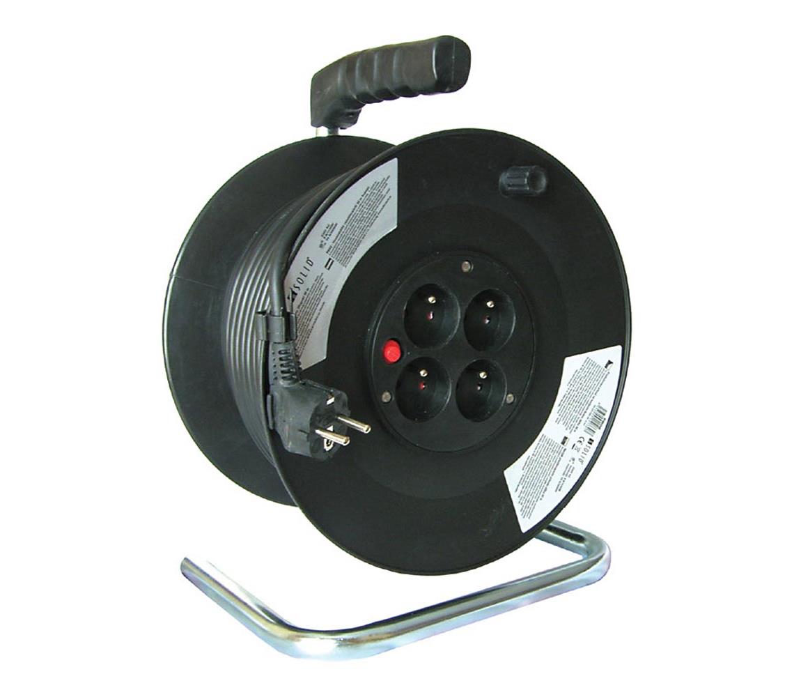 Solight Solight PB01 - Prodlužovací kabel na bubnu 25m černý SL0317