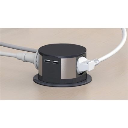 Zásuvkový sloupek pro desku stolu 3x230V