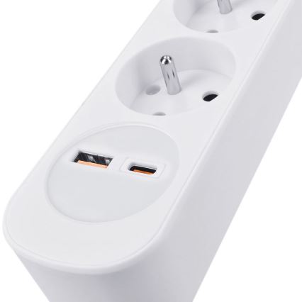 Prodlužovací kabel s vypínačem 3Z s USB A+C nabíjením 2 m