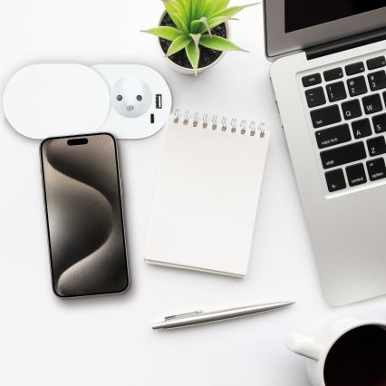 Vestavná zásuvka 20W 1Z + USB A+C bílá