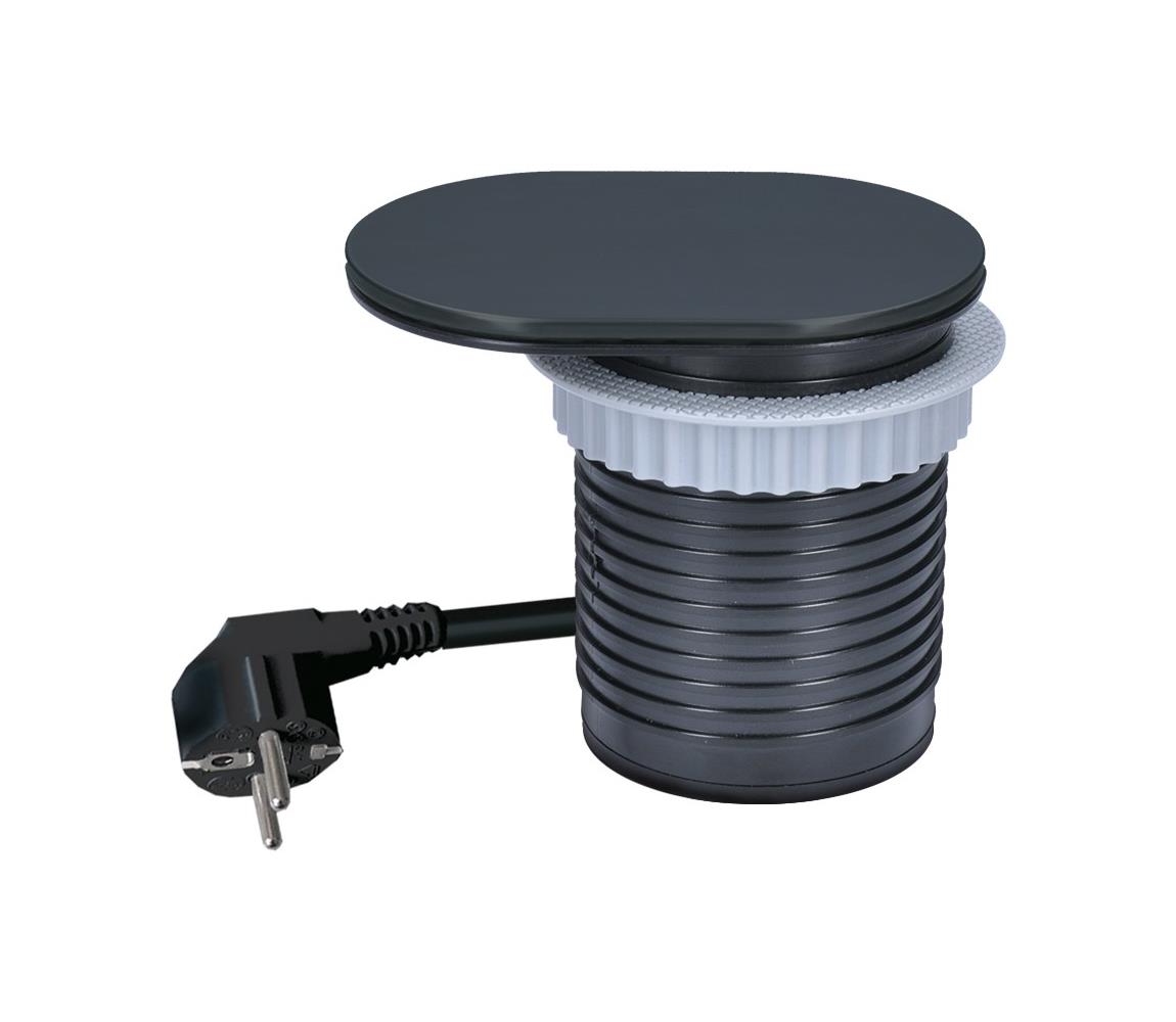  PP124USBC-B - Zásuvkový sloupek pro desku stolu 1x230V + USB-A + USB-C 