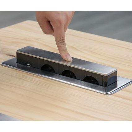 Zásuvkový sloupek pro desku stolu 3x230V