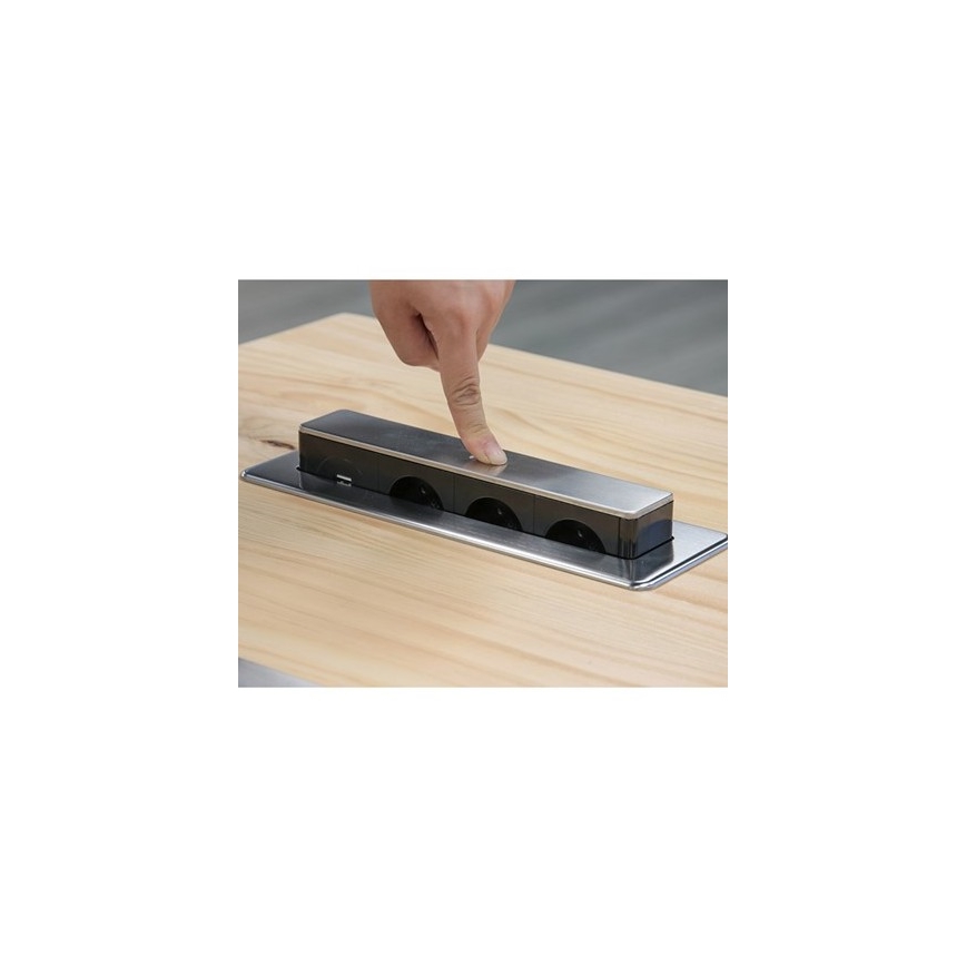 Zásuvkový sloupek pro desku stolu 3x230V
