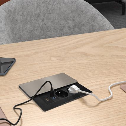 Vestavná zásuvka 20W 2Z + USB-A + USB-C + HDMI
