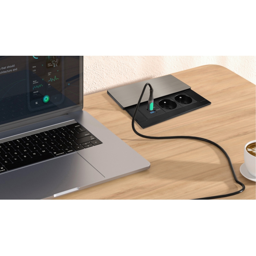 Vestavná zásuvka 65W 2Z + USB-A + USB-C