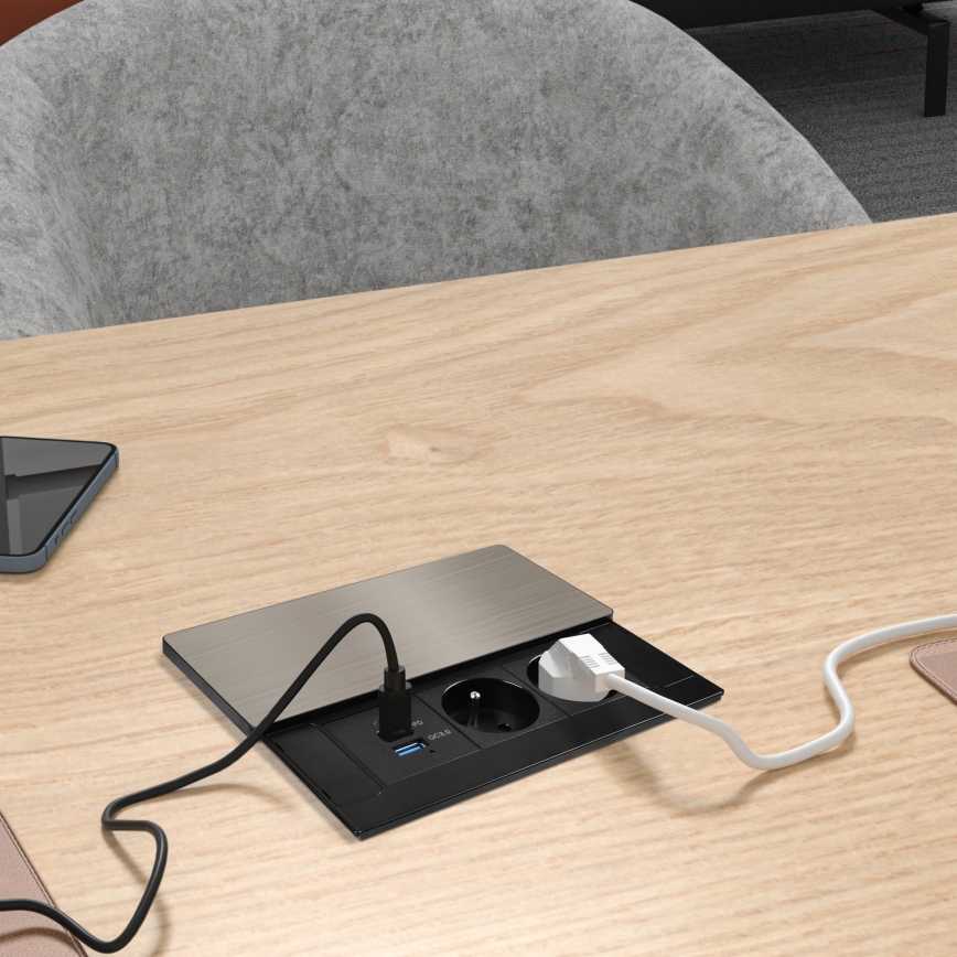 Vestavná zásuvka 65W 2Z + USB-A + USB-C