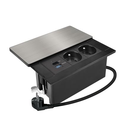Vestavná zásuvka 65W 2Z + USB-A + USB-C