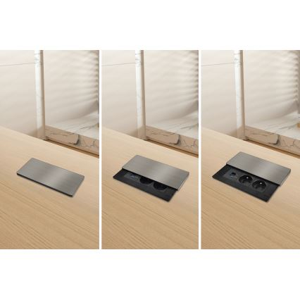 Vestavná zásuvka s bezdrátovým nabíjením 65W 2Z + USB-A + USB-C