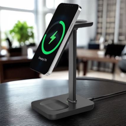 Stolní bezdrátová nabíječka 3v1 23W