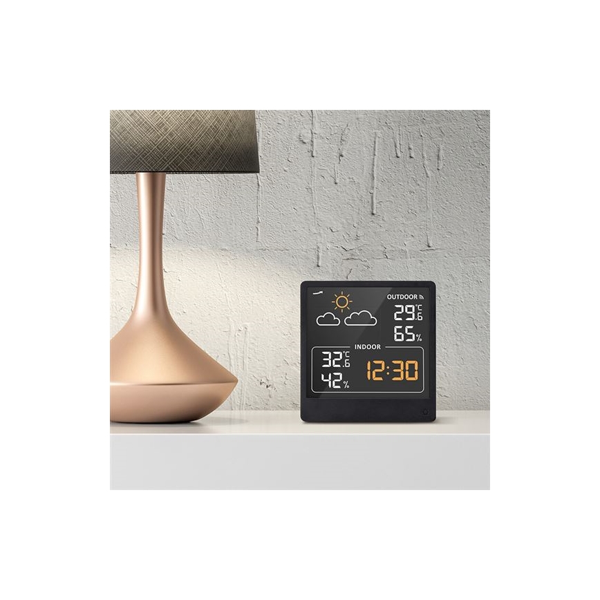 Digitální teploměr 5V/2xAAA + 2xAAA černá