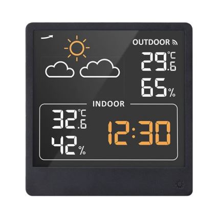 Digitální teploměr 5V/2xAAA + 2xAAA černá