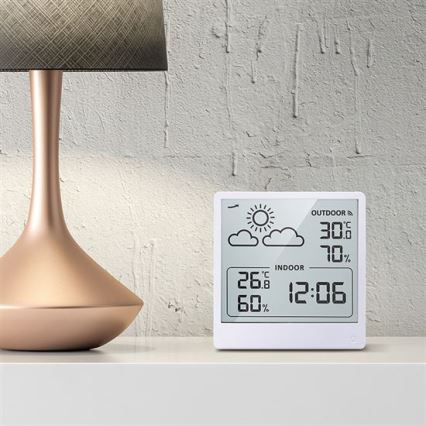 Digitální teploměr 5V/2xAAA + 2xAAA bílá