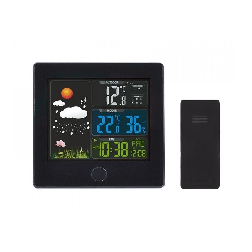 Meteostanice s LCD displejem 230V černá