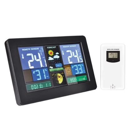 Meteostanice s LCD displejem USB 5V/2xAAA + 2xAAA nabíjení černá