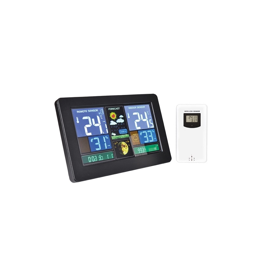 Meteostanice s LCD displejem USB 5V/2xAAA + 2xAAA nabíjení černá