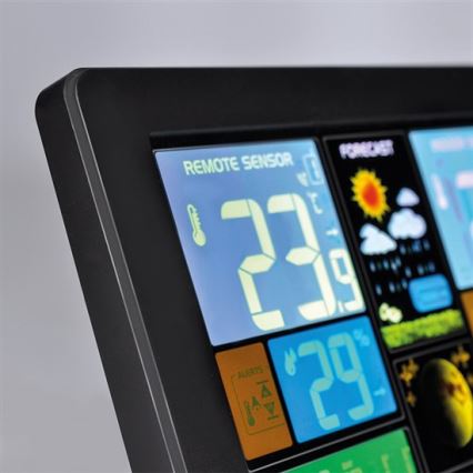 Meteostanice s LCD displejem USB 5V/2xAAA + 2xAAA nabíjení černá