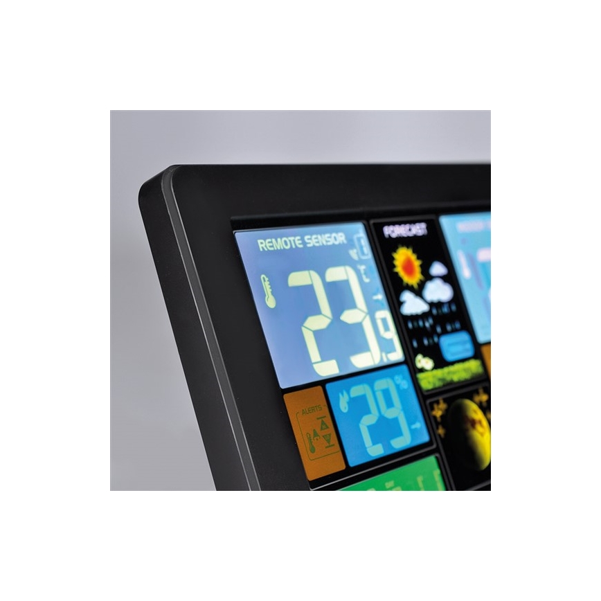 Meteostanice s LCD displejem USB 5V/2xAAA + 2xAAA nabíjení černá
