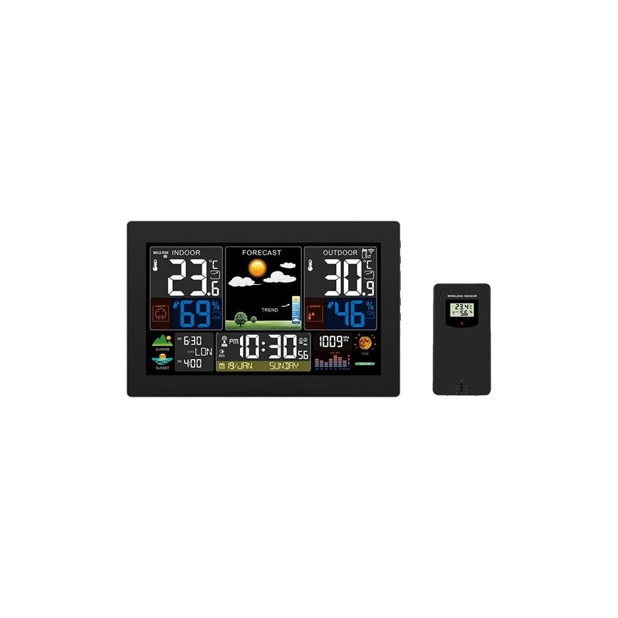 Meteostanice s barevným LCD displejem 230V/2xAA + 2xAA