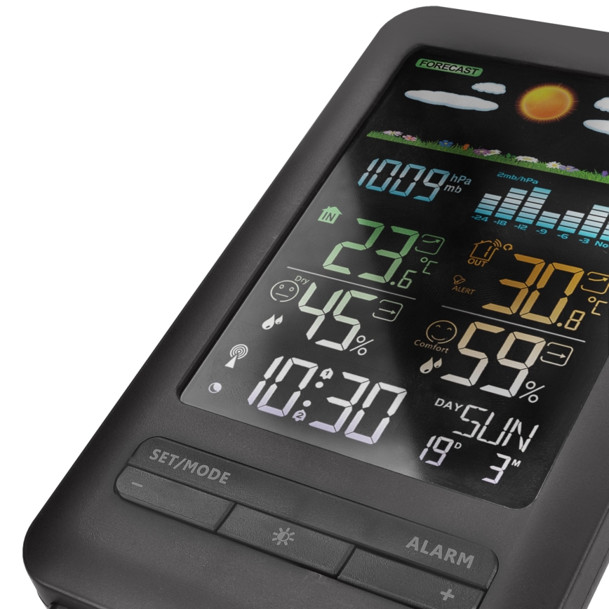 Meteostanice s LCD displejem 2xAA černá