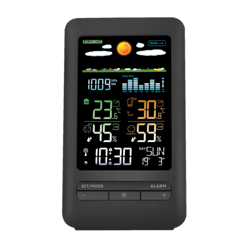 Meteostanice s LCD displejem 2xAA černá