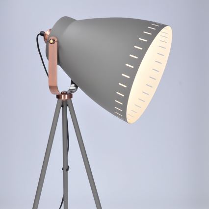 LED Stojací lampa 1xE27/8W/230V šedá 145cm