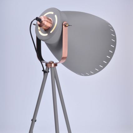 LED Stojací lampa 1xE27/8W/230V šedá 145cm