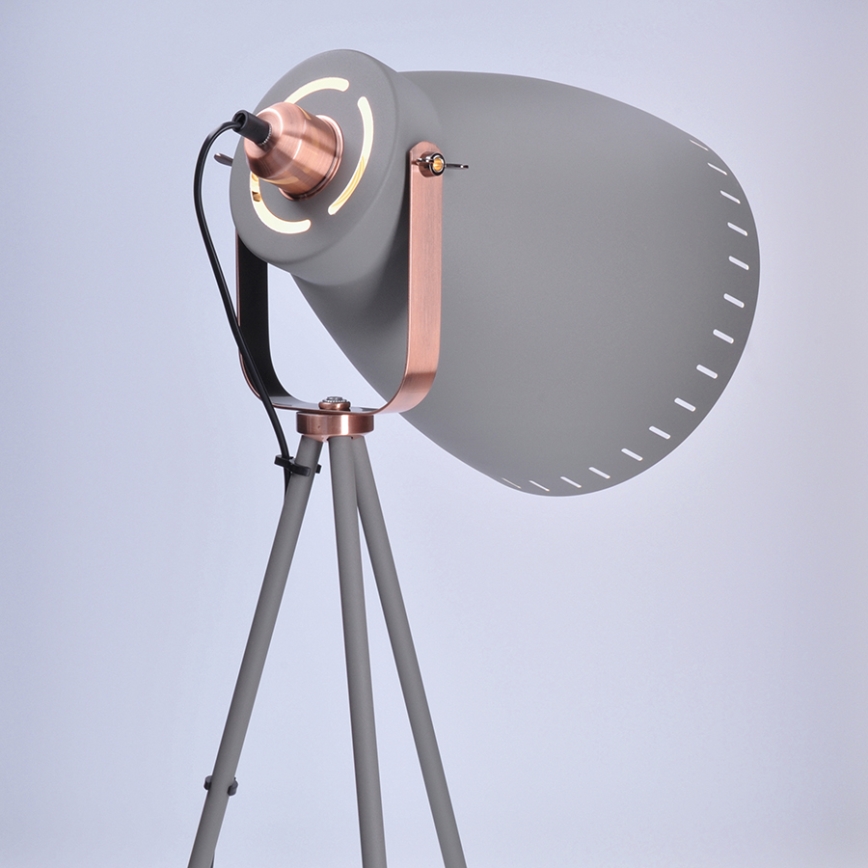 LED Stojací lampa 1xE27/8W/230V šedá 145cm