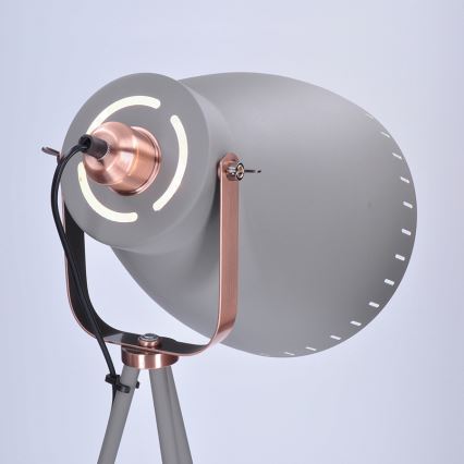 LED Stojací lampa 1xE27/8W/230V šedá 145cm