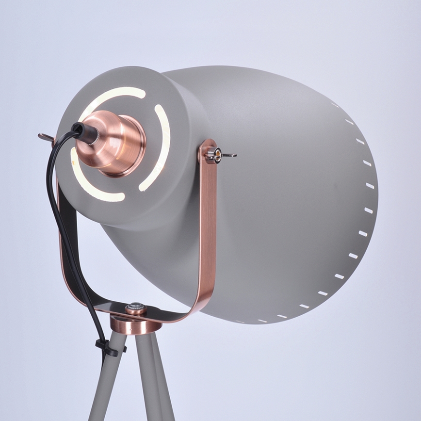 LED Stojací lampa 1xE27/8W/230V šedá 145cm