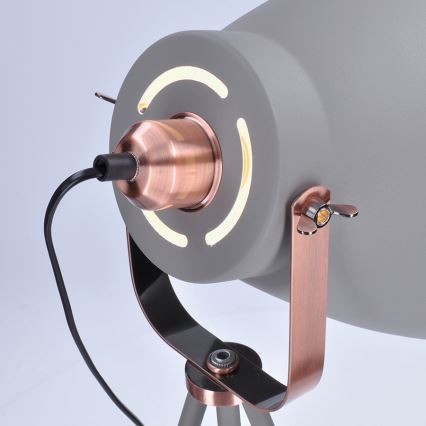 LED Stojací lampa 1xE27/8W/230V šedá 145cm