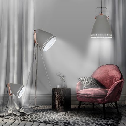 LED Stojací lampa 1xE27/8W/230V šedá 145cm
