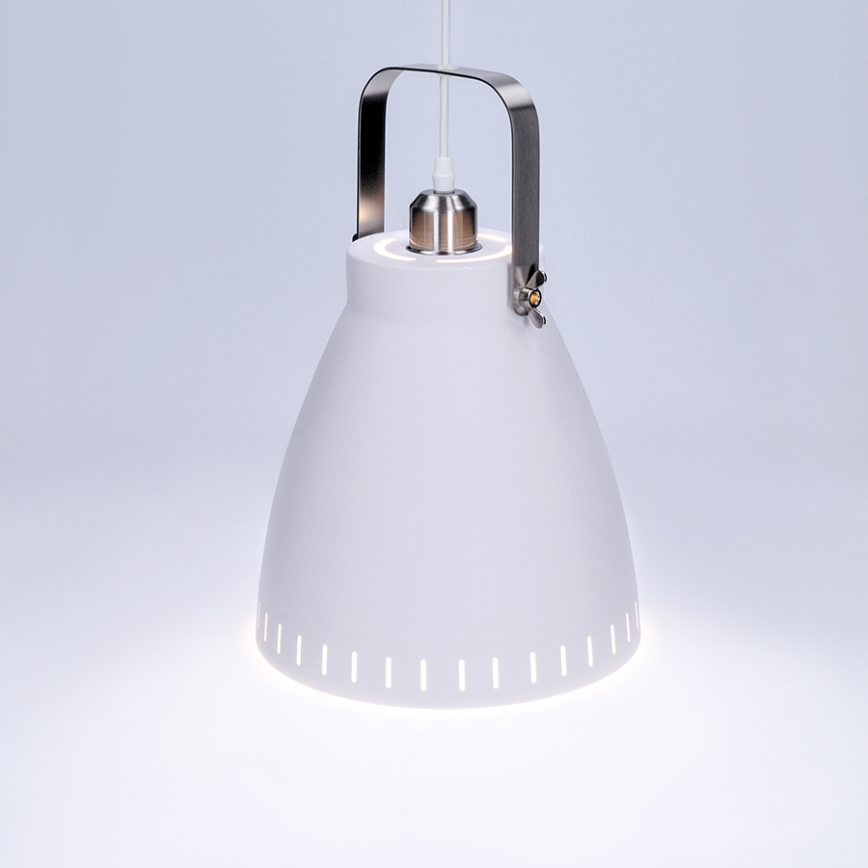 LED Lustr 1xE27/8W/230V bílá 26,5cm
