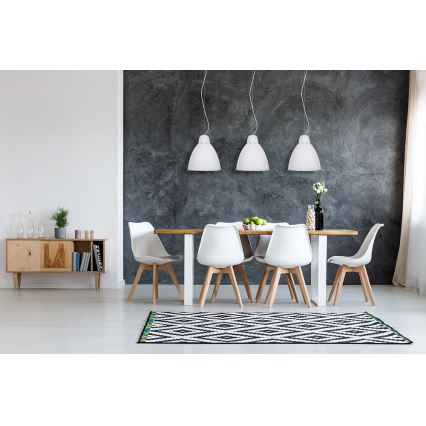 LED Lustr 1xE27/8W/230V bílá 29,5cm