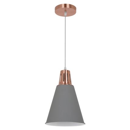LED Lustr 1xE27/8W/230V šedá 22cm