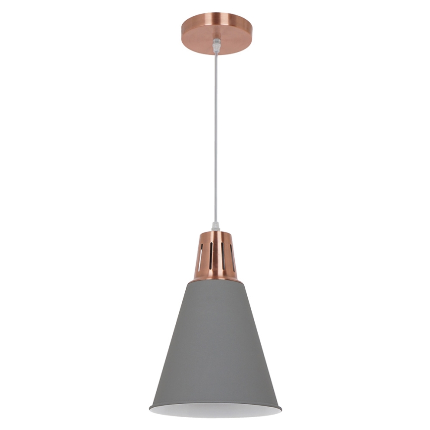 LED Lustr 1xE27/8W/230V šedá 22cm
