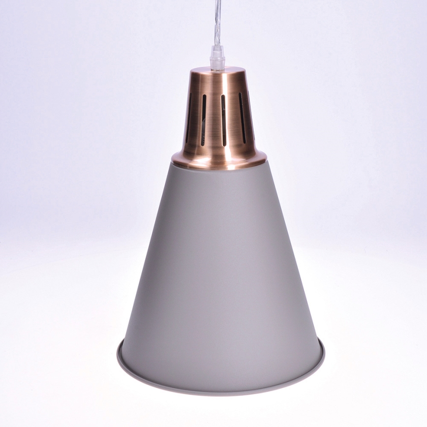 LED Lustr 1xE27/8W/230V šedá 22cm