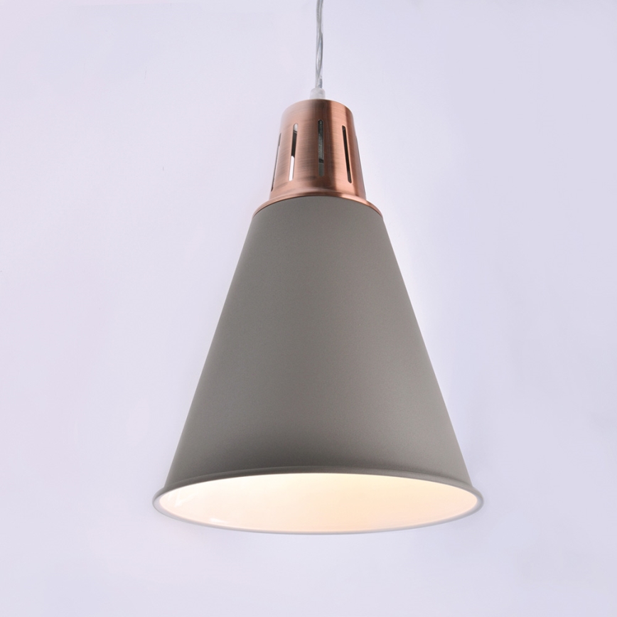 LED Lustr 1xE27/8W/230V šedá 22cm