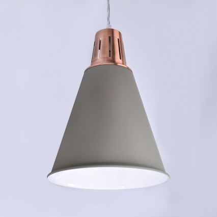 LED Lustr 1xE27/8W/230V šedá 22cm
