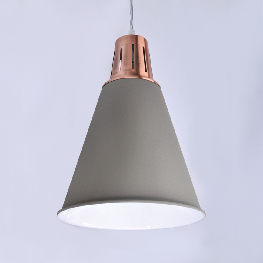 LED Lustr 1xE27/8W/230V šedá 22cm