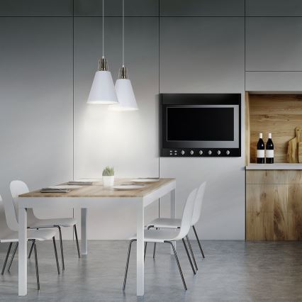 LED Lustr 1xE27/8W/230V bílá 22cm
