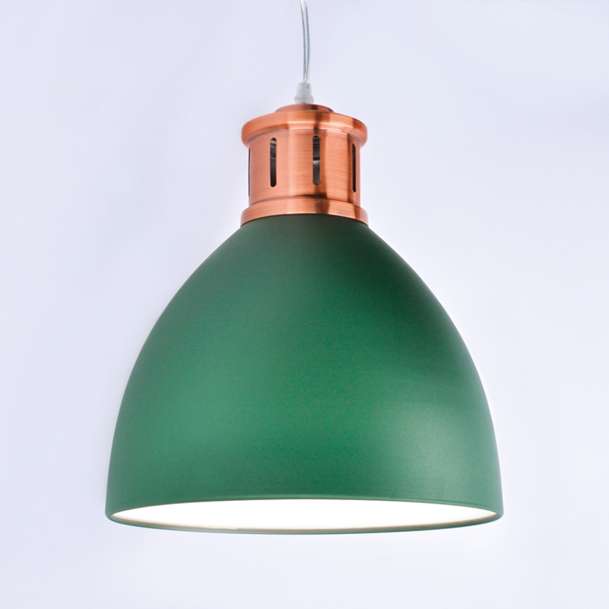 LED Lustr 1xE27/8W/230V zelená 30cm