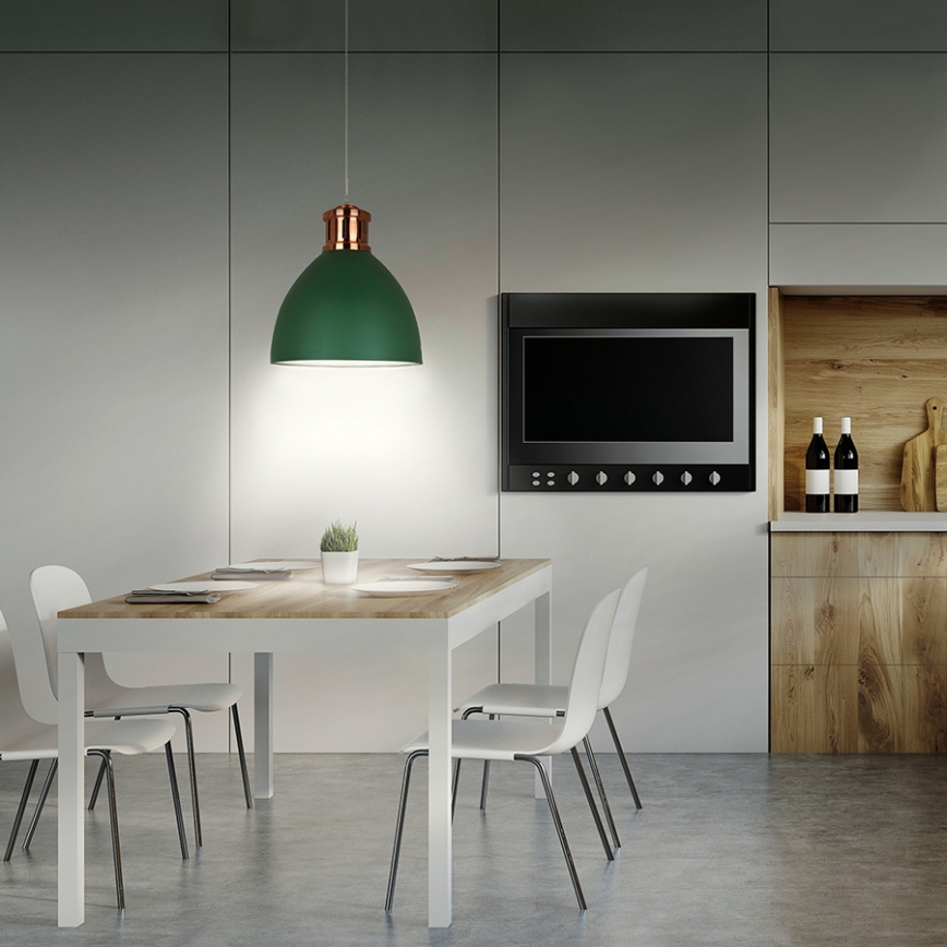 LED Lustr 1xE27/8W/230V zelená 30cm
