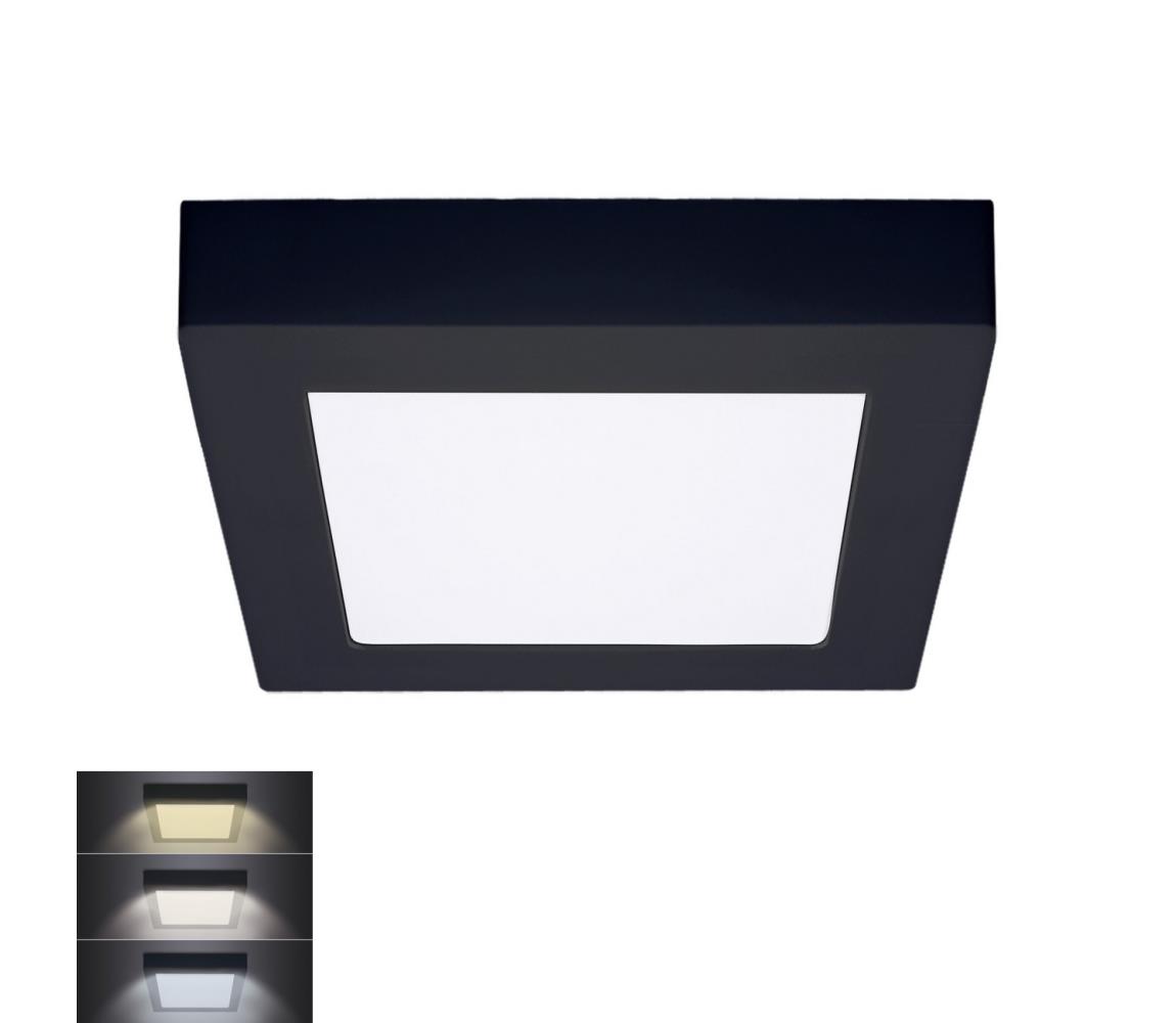 Solight Solight WD171-B- LED Stropní svítidlo LED/12W/230V 3000/4000/6000K černá hranatý SL1394