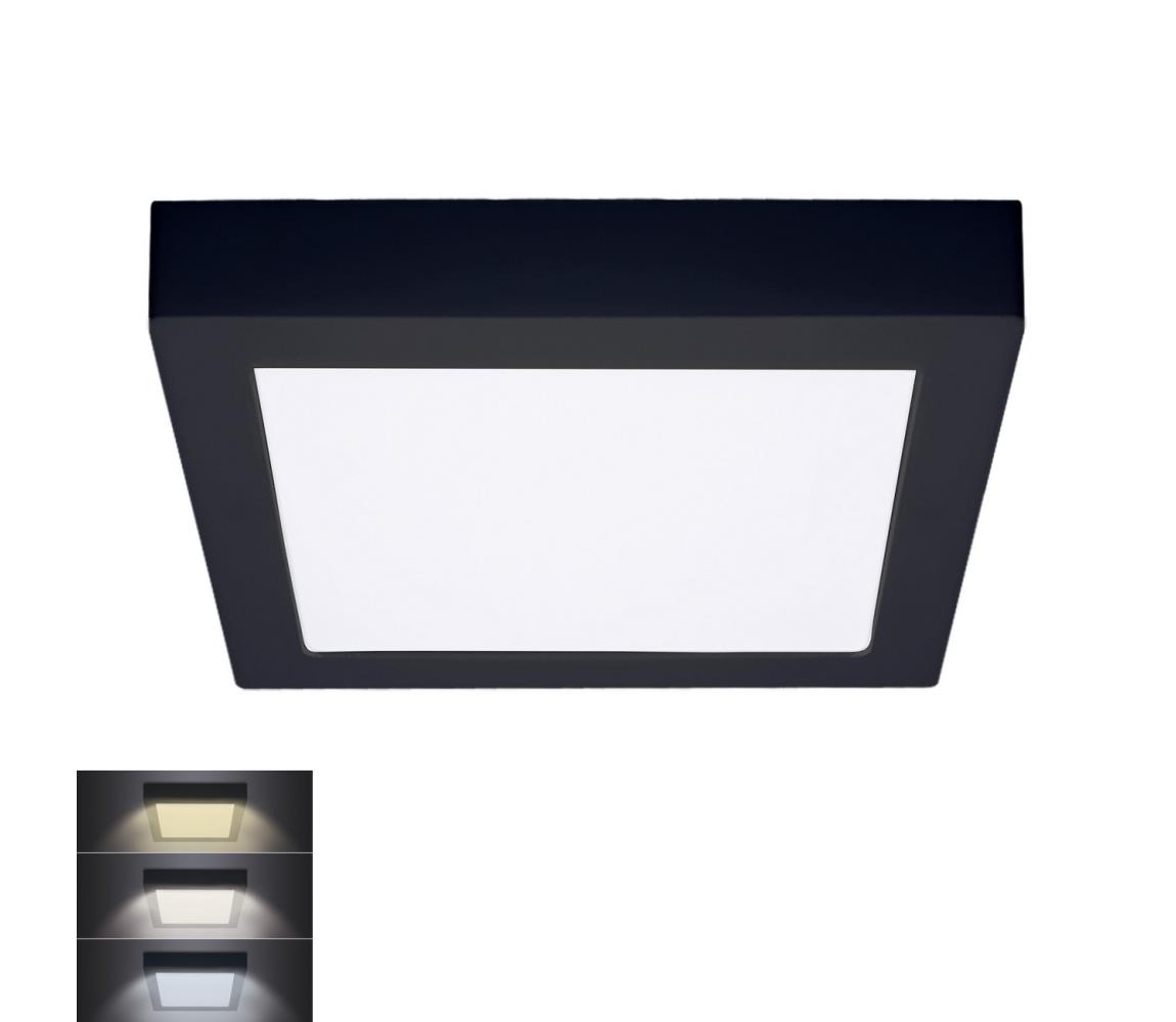 Solight Solight WD173-B- LED Stropní svítidlo LED/18W/230V 3000/4000/6000K černá hranatý SL1396