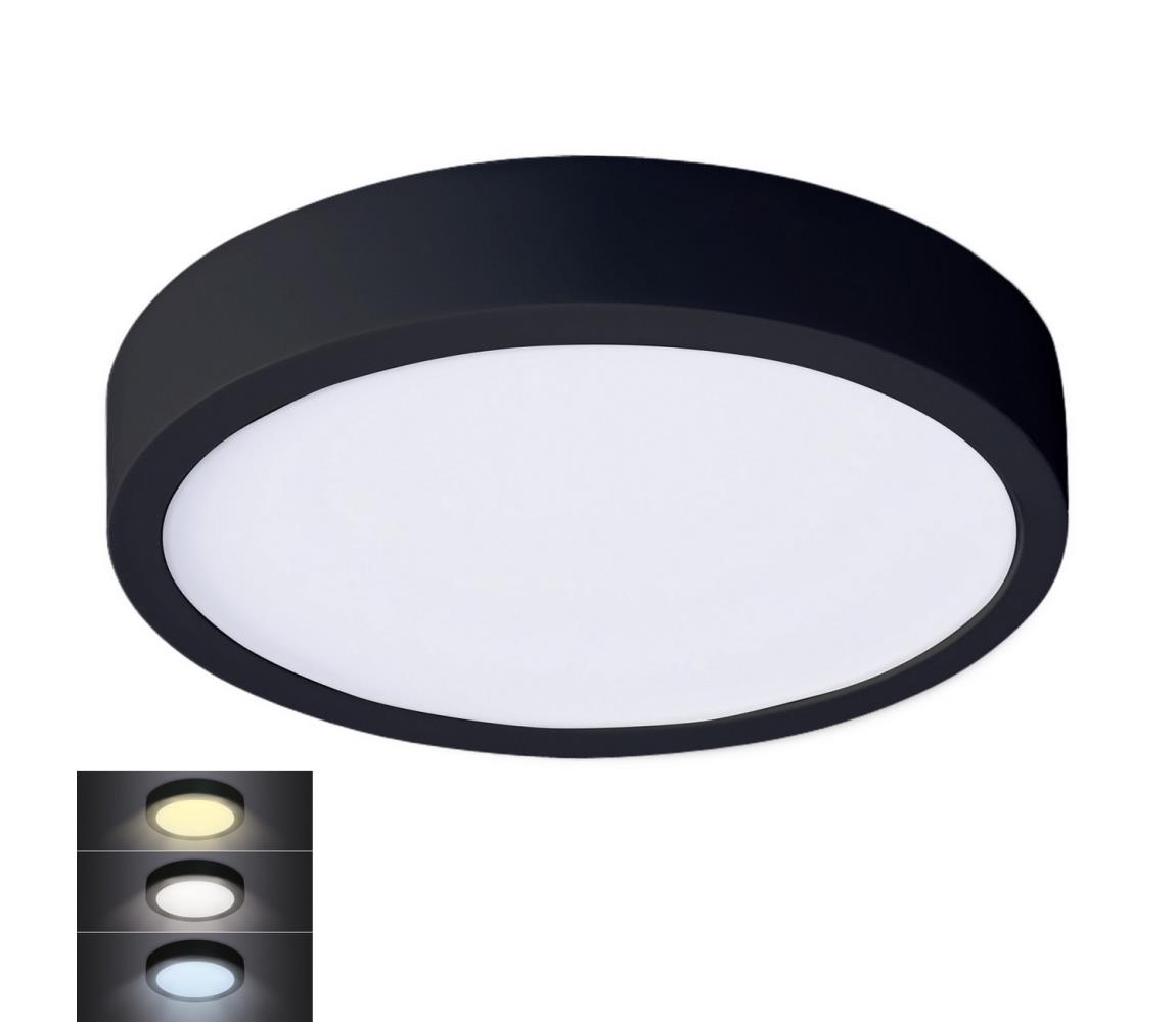 Solight Solight WD174-B - LED Stropní svítidlo LED/24W/230V 3000/4000/6000K černá kulatý SL1397