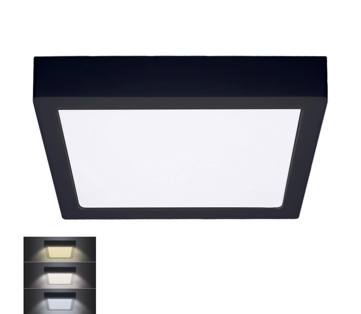 Solight Solight WD175-B- LED Stropní svítidlo LED/24W/230V 3000/4000/6000K černá hranatý SL1398