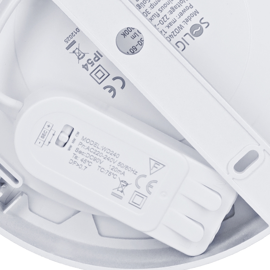 LED Přisazený/podhledový panel 2v1 LED/12W/230V 3000/4000/6000K pr.17cm IP54 stř