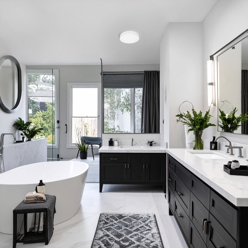 LED Přisazený/podhledový panel 2v1 LED/12W/230V 3000/4000/6000Kpr.17cm IP54 bílá